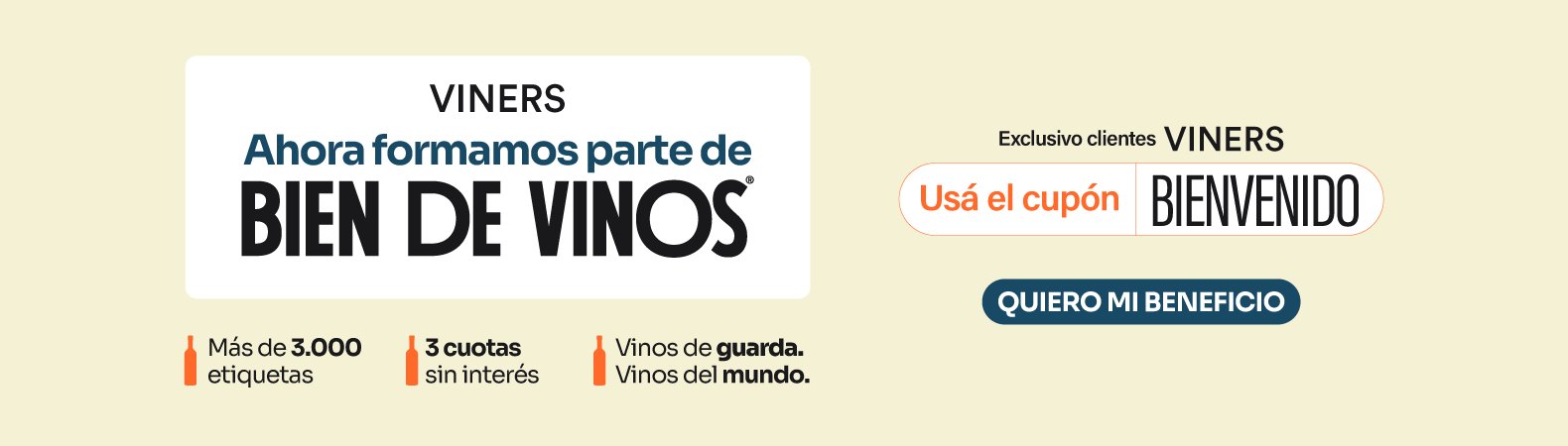 Viners ahora forma parte de Bien de Vinos - Usá el cupón BIENVENIDO